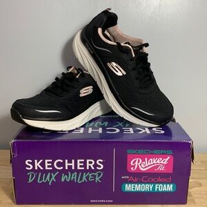 Skechers Women’s D’Lux Walker Black 149023/BKPK size 11
